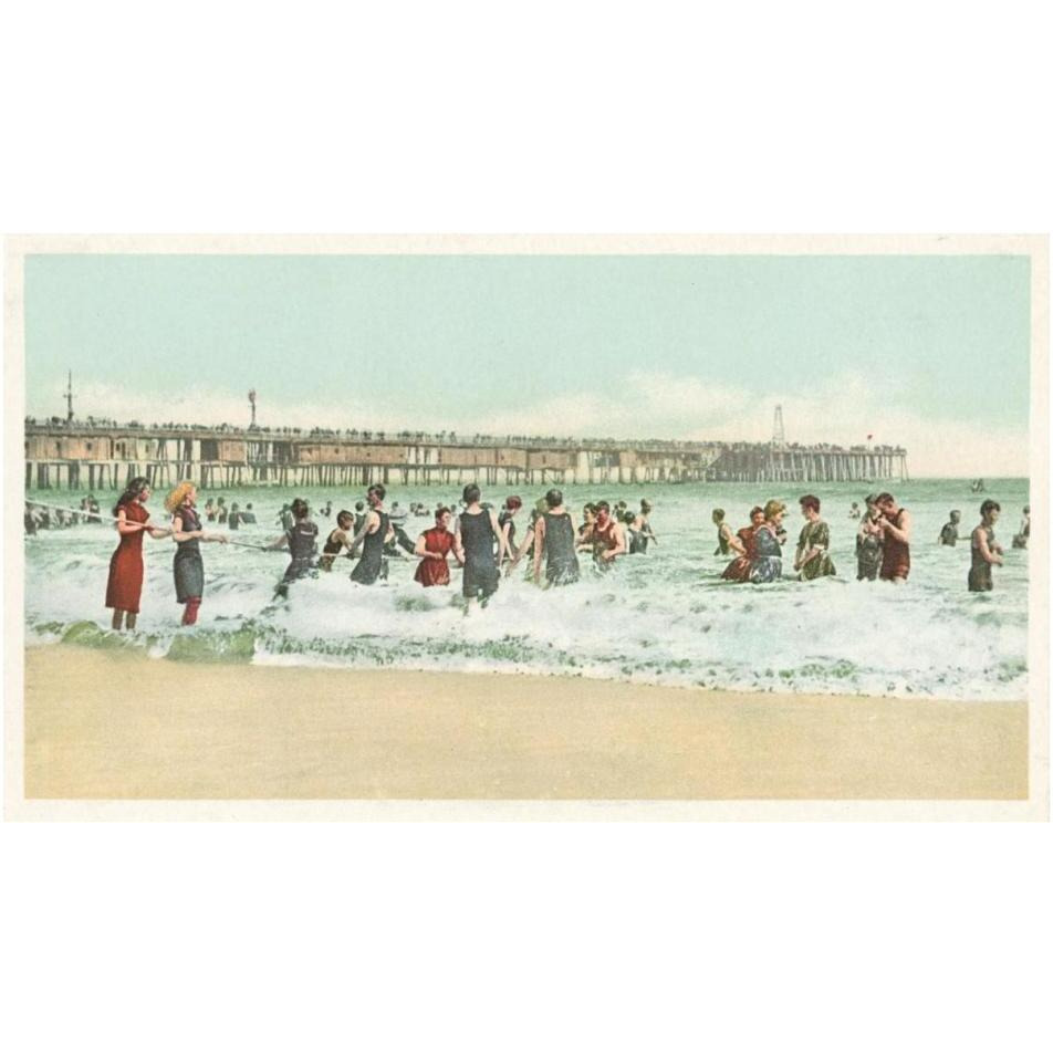 Surf Bathing, Long Beach, Calif., 1898-Paper Art-38&quotx22"
