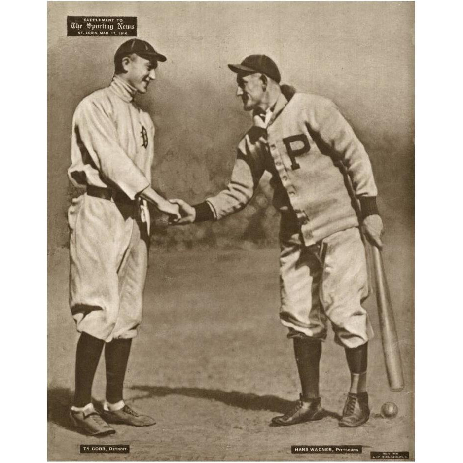 Ty Cobb And Honus Wagner, 1880-Paper Art-24&quotx30"
