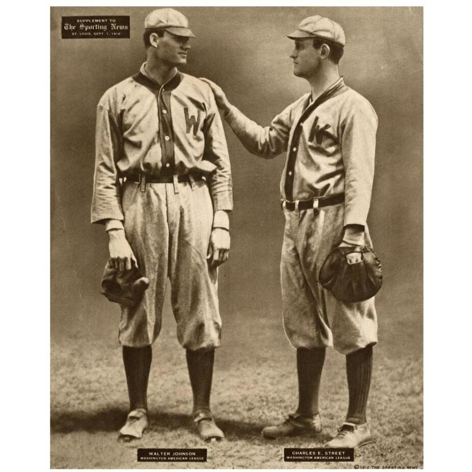 Walter Johnson And Charles E. Street, Washington American League, 1880-Paper Art-18&quotx22"