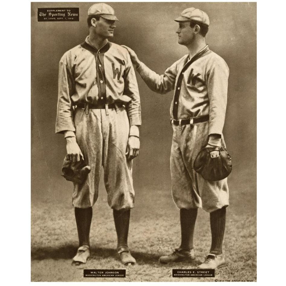 Walter Johnson And Charles E. Street, Washington American League, 1880-Paper Art-22&quotx26"