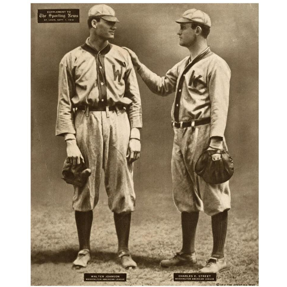 Walter Johnson And Charles E. Street, Washington American League, 1880-Paper Art-30&quotx37"