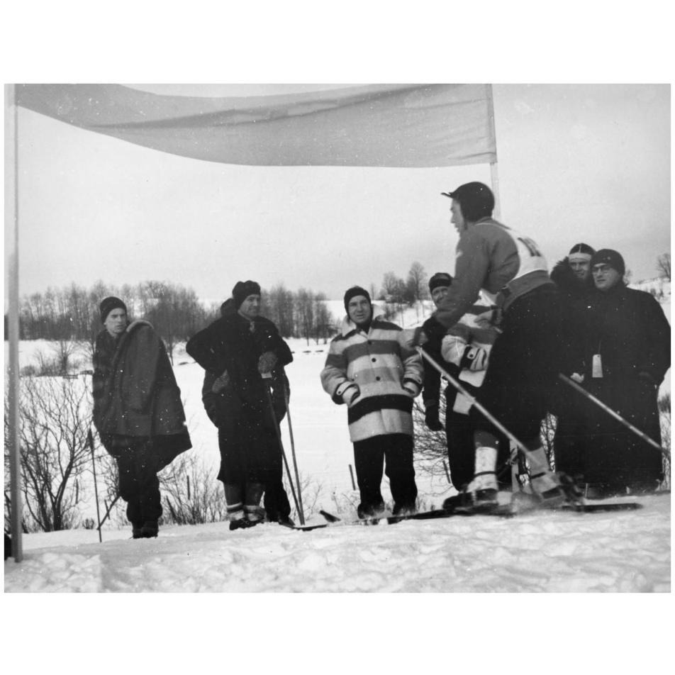 Finish Of Downhill Ski Race - Hanover, New Hampshire, 1936-Paper Art-34&quotx26"