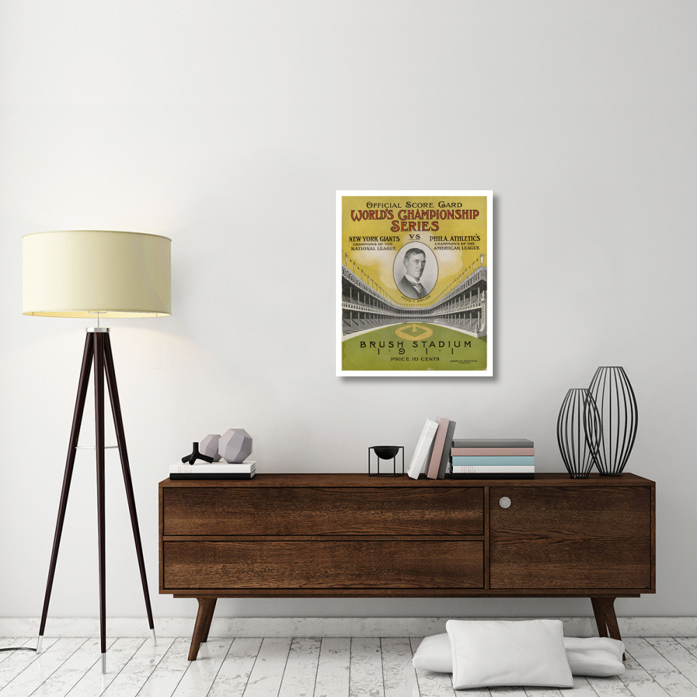 Offical Score Card  World's Championship Series -  New York Giants vs Philadelphia Athletics, 1880-Paper Art-27&quotx32"