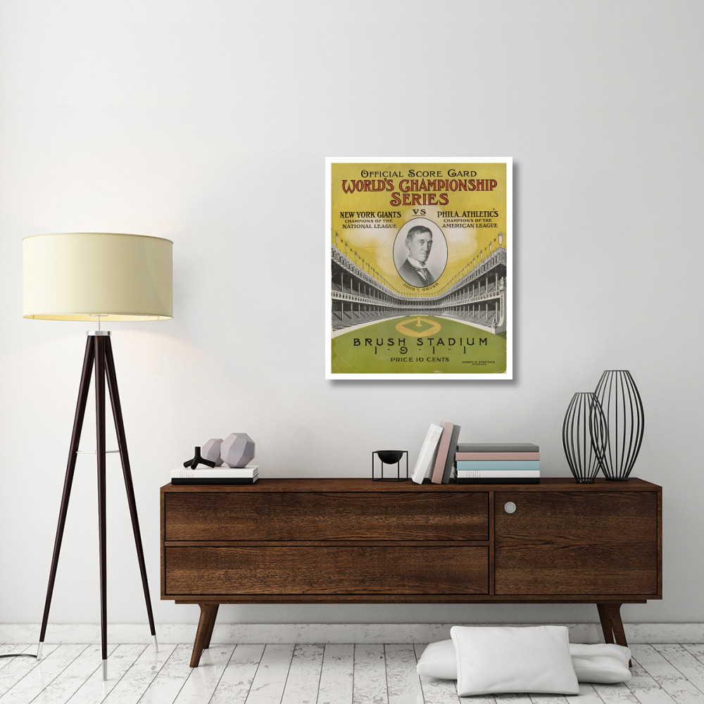 Offical Score Card  World's Championship Series -  New York Giants vs Philadelphia Athletics, 1880-Paper Art-32&quotx38"