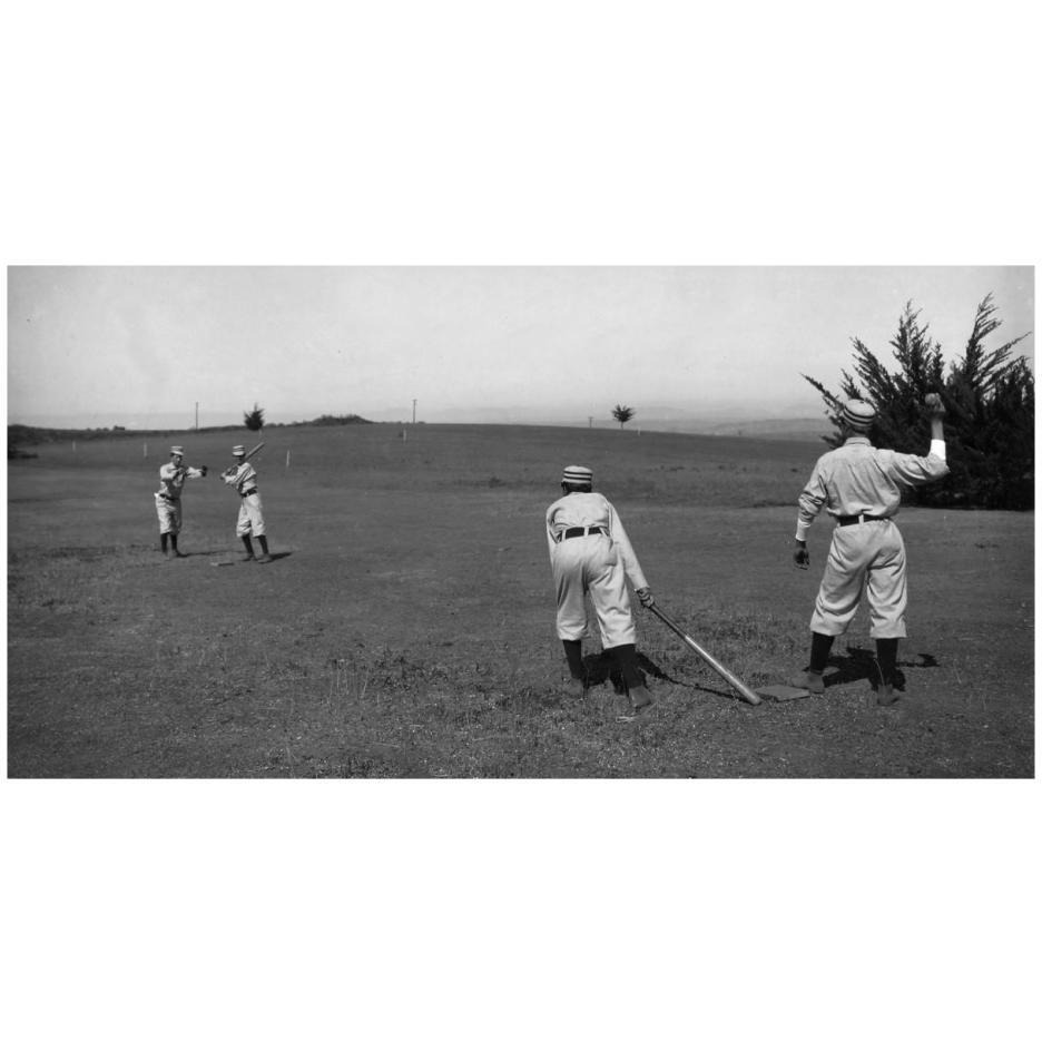 Four Boys With A Ball & Two Bats, Playing Two Old Cat-Paper Art-26&quotx14"