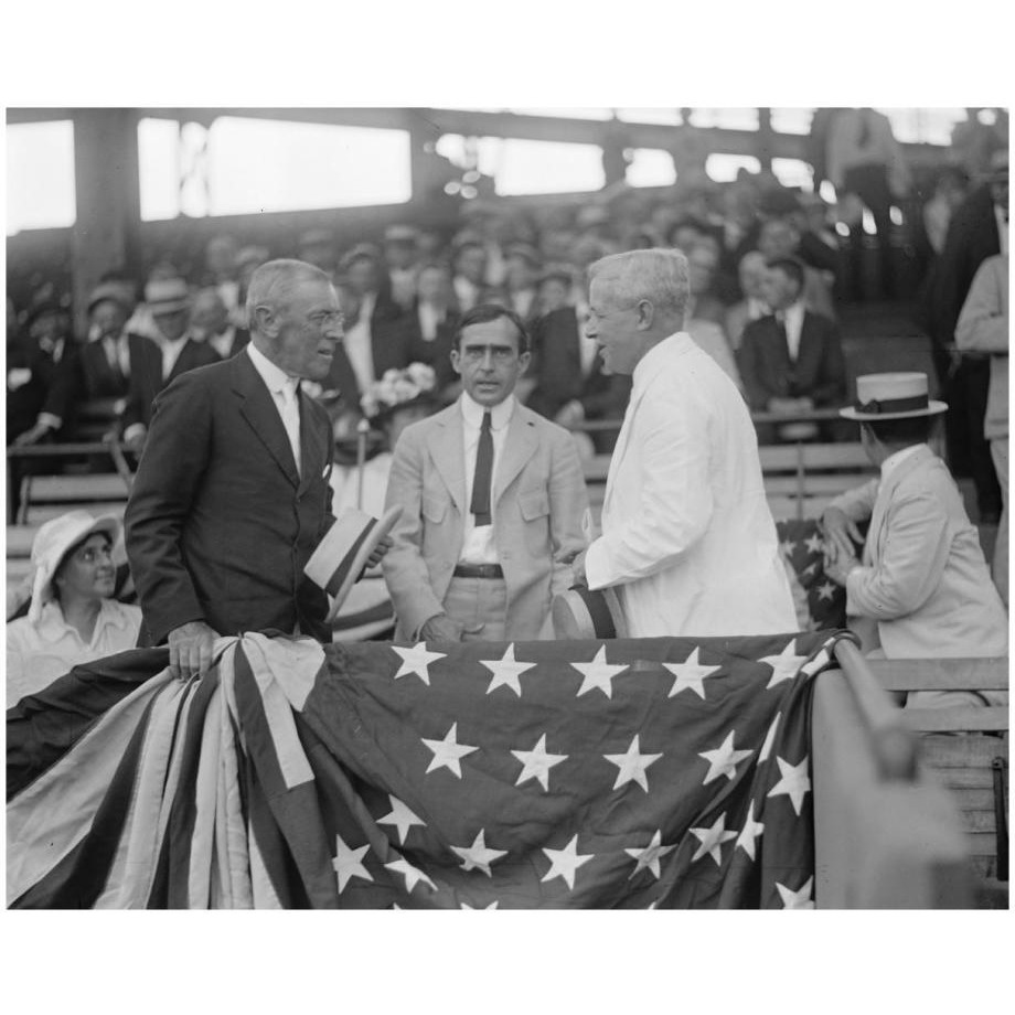 President Woodrow Wilson at a Baseball Game-Paper Art-22&quotx18"