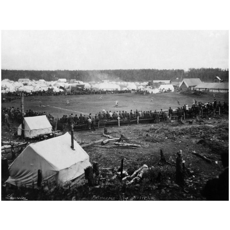 Baseball game - Anchorage - July 4th 1915-Paper Art-18&quotx14"