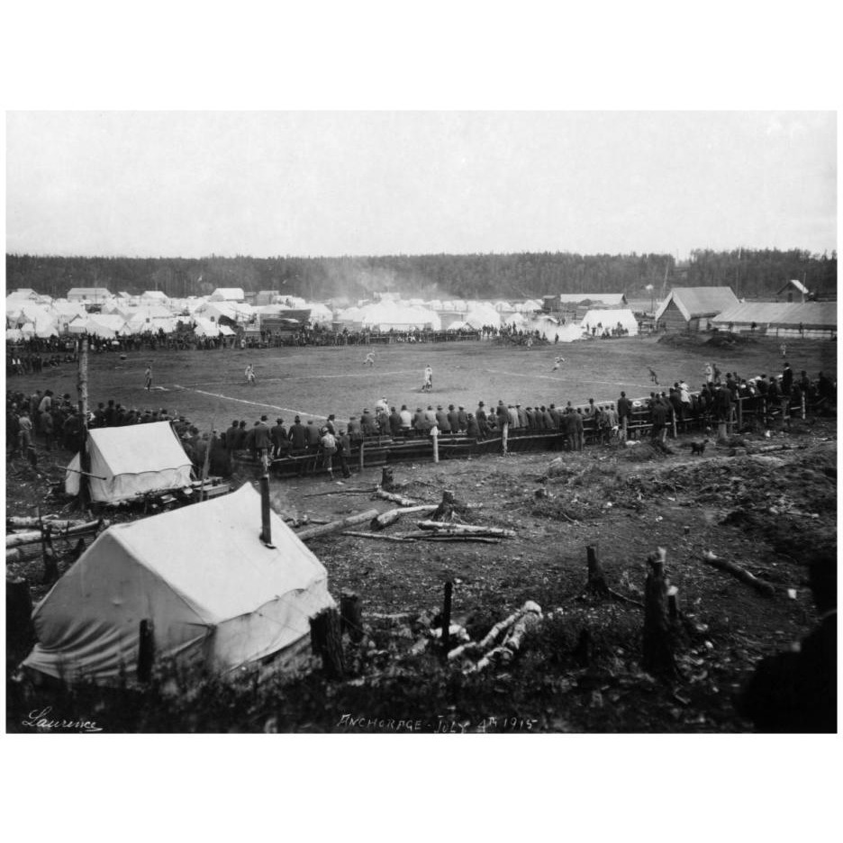 Baseball game - Anchorage - July 4th 1915-Paper Art-26&quotx20"
