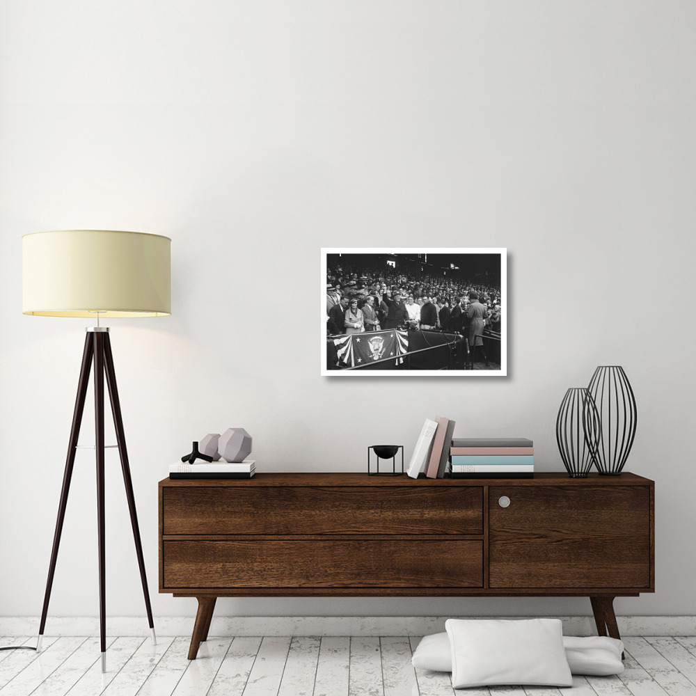 Franklin D. Roosevelt at Baseball Game, 1932 or 1933-Paper Art-32&quotx22"