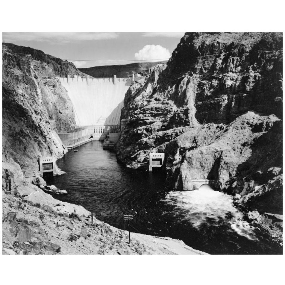 Hoover Dam from Across the Colorado River - National Parks and Monuments, 1941-Paper Art-32&quotx26"