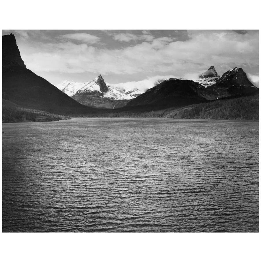 St. Mary's Lake, Glacier National Park, Montana - National Parks and Monuments, 1941-Paper Art-18&quotx15"