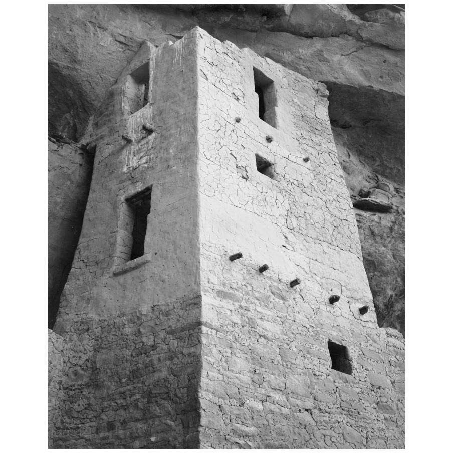 View of tower, taken from above, Cliff Palace, Mesa Verde National Park, Colorado, 1941-Paper Art-15&quotx18"