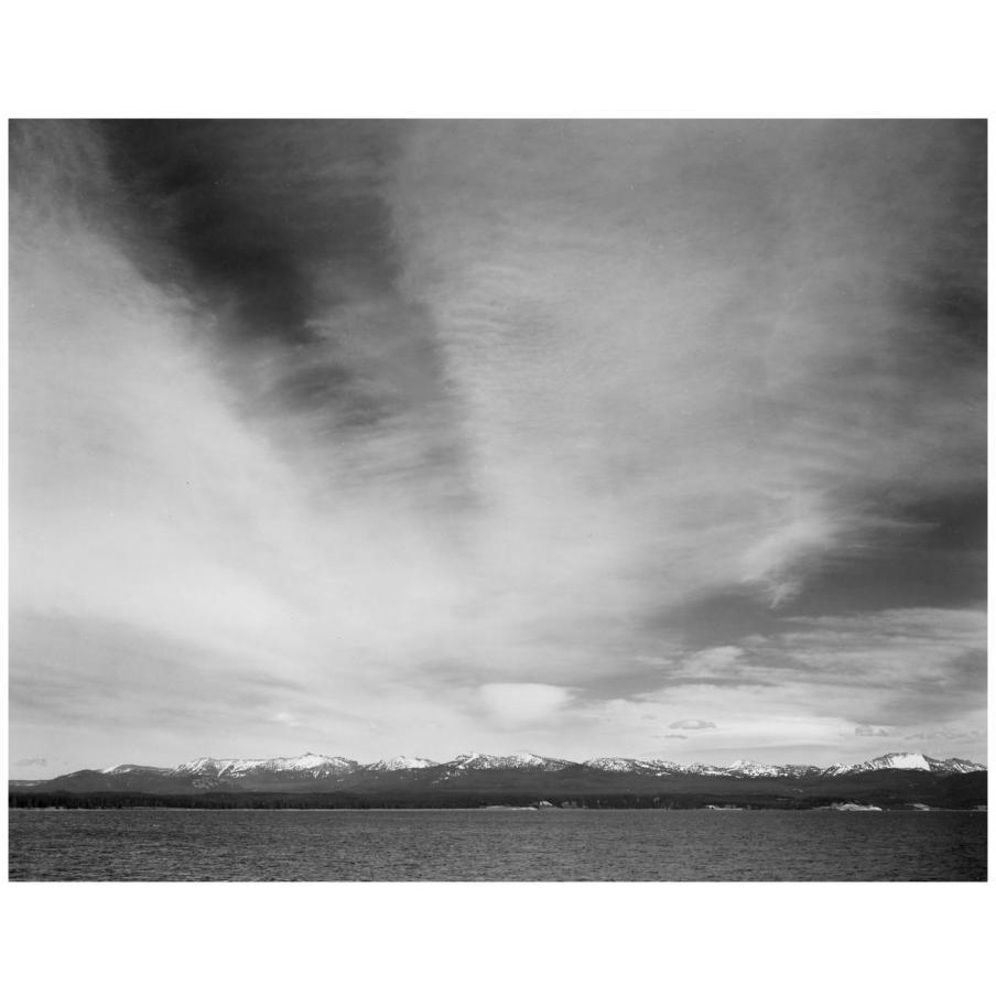 Wider strip of mountains, Yellowstone Lake, Yellowstone National Park, Wyoming, ca. 1941-1942-Paper Art-18&quotx14"