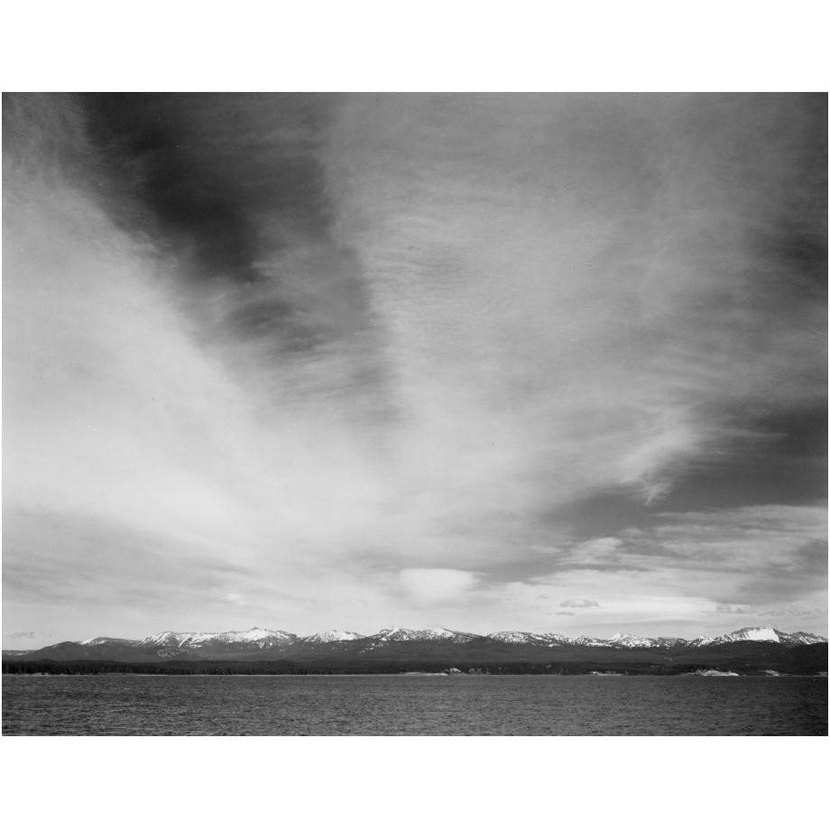 Wider strip of mountains, Yellowstone Lake, Yellowstone National Park, Wyoming, ca. 1941-1942-Paper Art-24&quotx19"