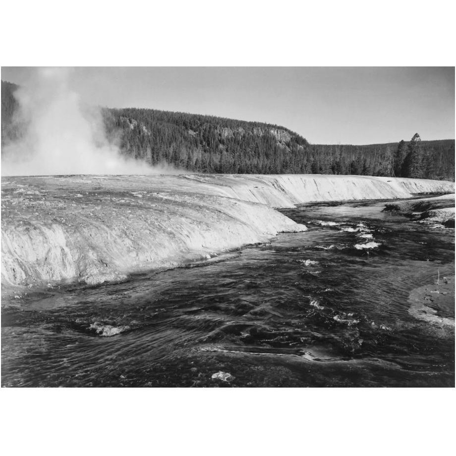 River in foreground, trees behind, Firehold River, Yellowstone National Park, Wyoming, ca. 1941-1942-Paper Art-24&quotx18"