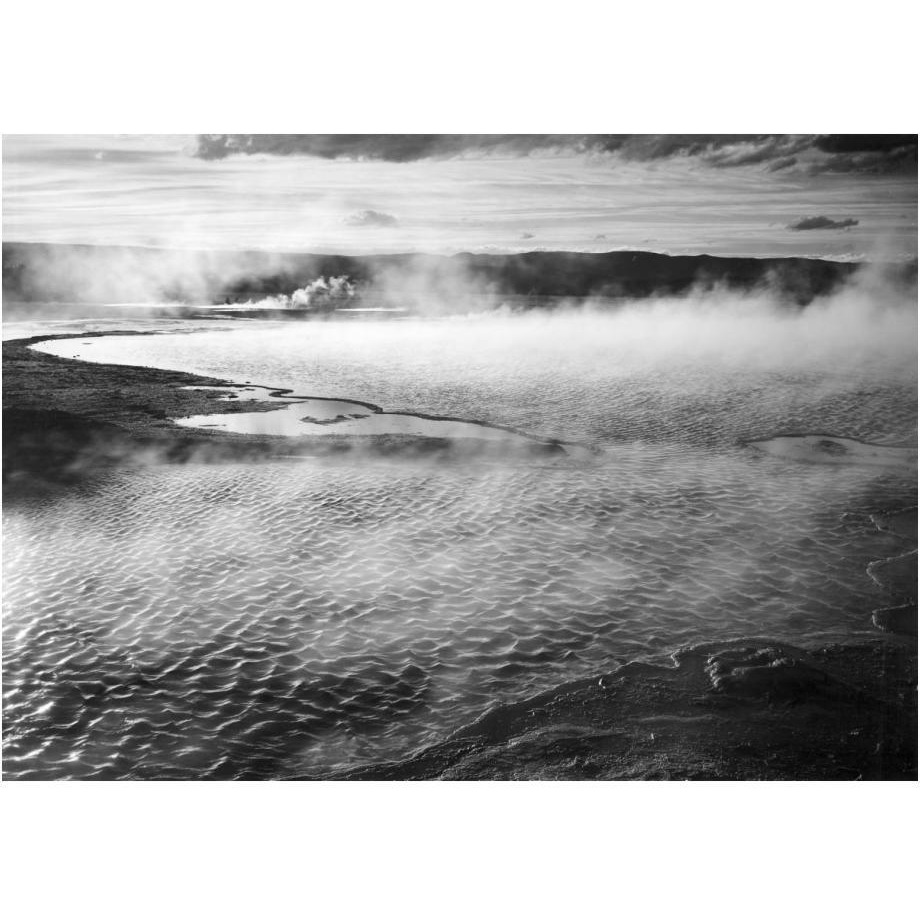 Surface of water presents a different texture in Fountain Geyser Pool, Yellowstone National Park, Wyoming, ca. 1941-1942-Paper Art-24&quotx18"