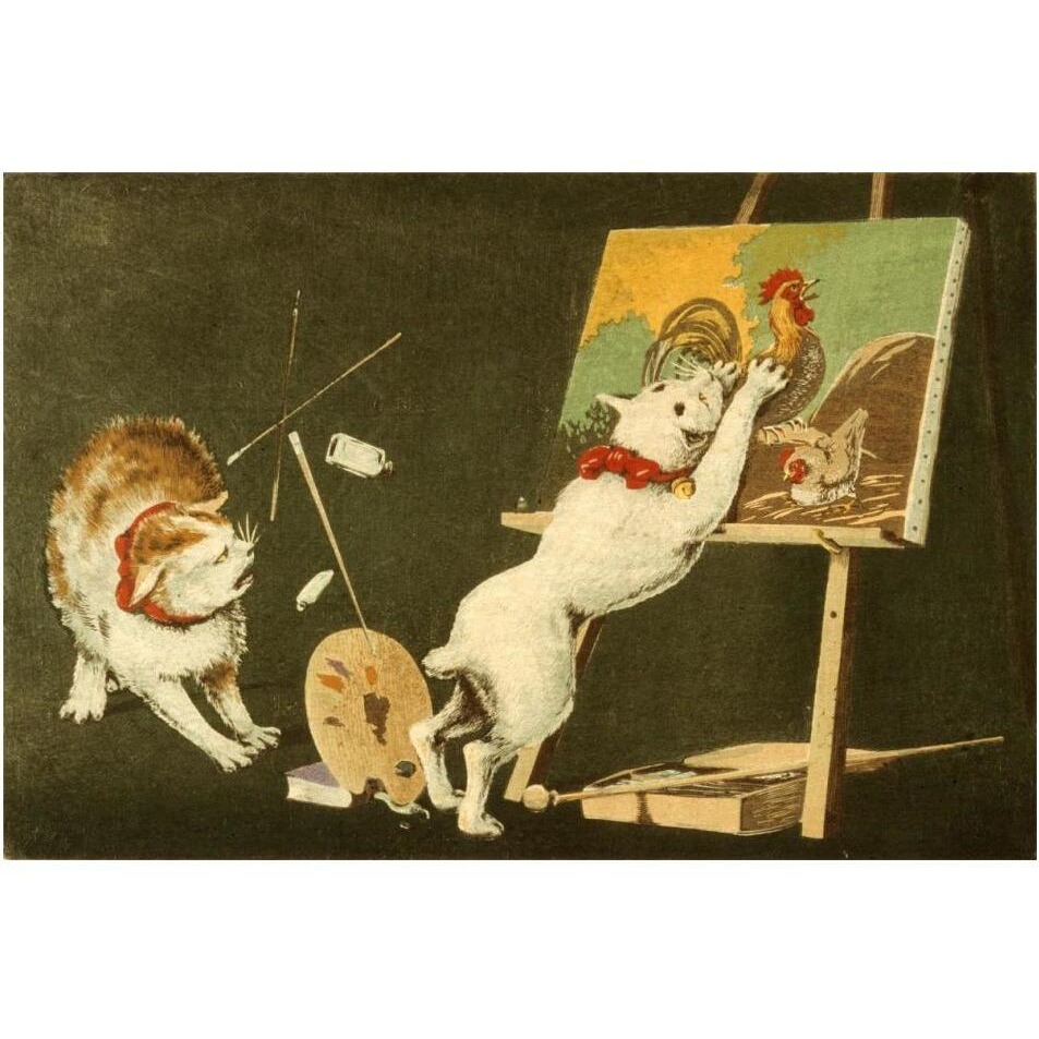 Canvas and Cats-Paper Art-20&quotx14"