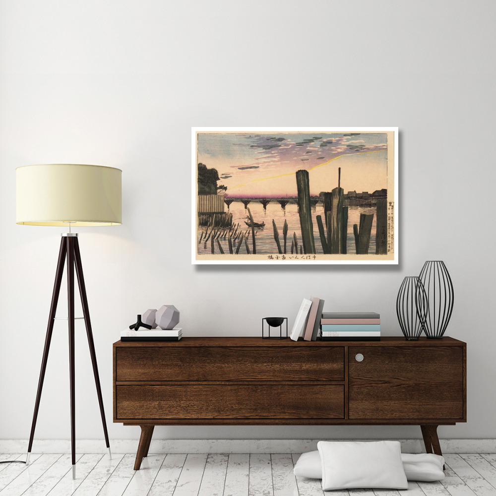 Breakwater Stakes and Rygoku Bridge-Paper Art-50&quotx34"