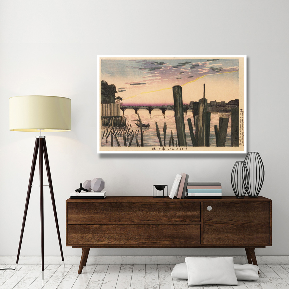 Breakwater Stakes and Rygoku Bridge-Paper Art-62&quotx42"