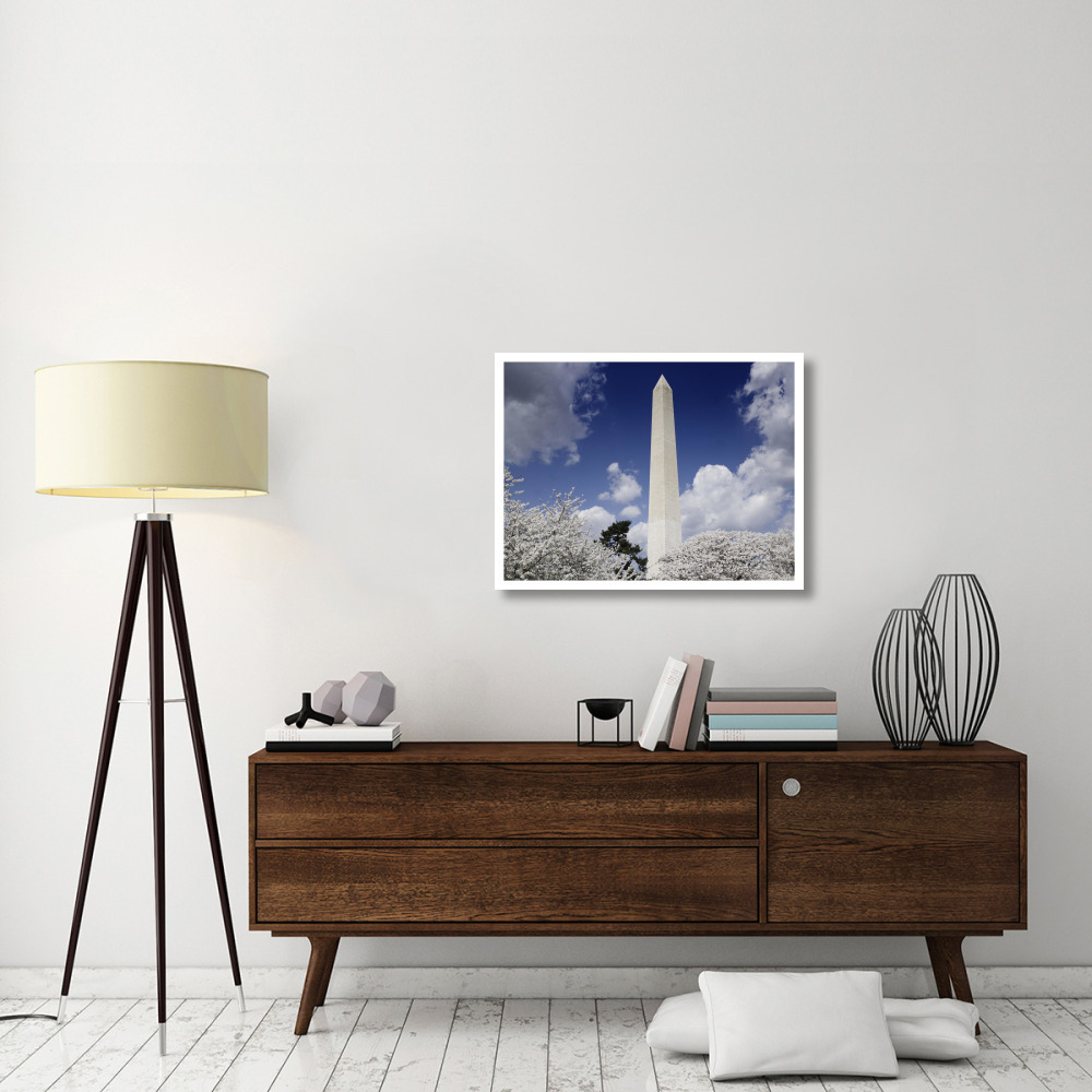 Washington Monument and cherry trees, Washington, D.C.-Paper Art-34&quotx26"