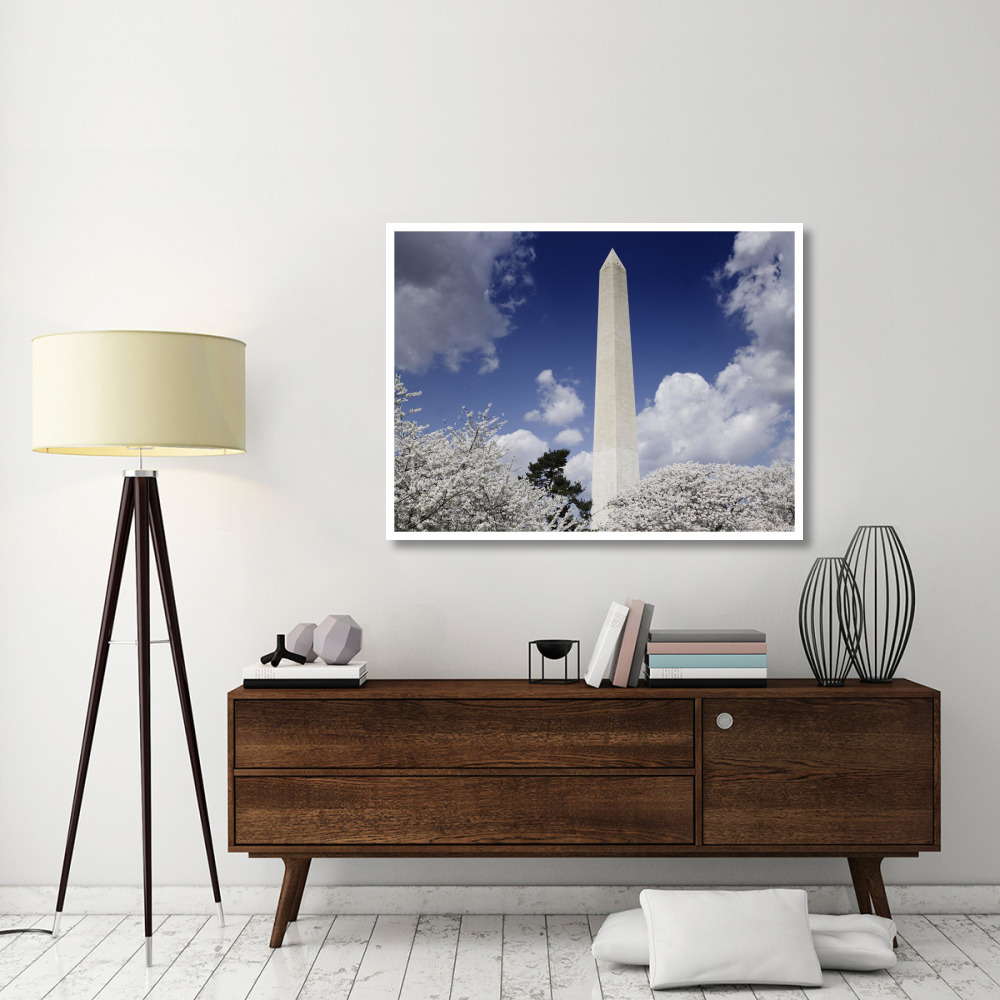 Washington Monument and cherry trees, Washington, D.C.-Paper Art-50&quotx38"