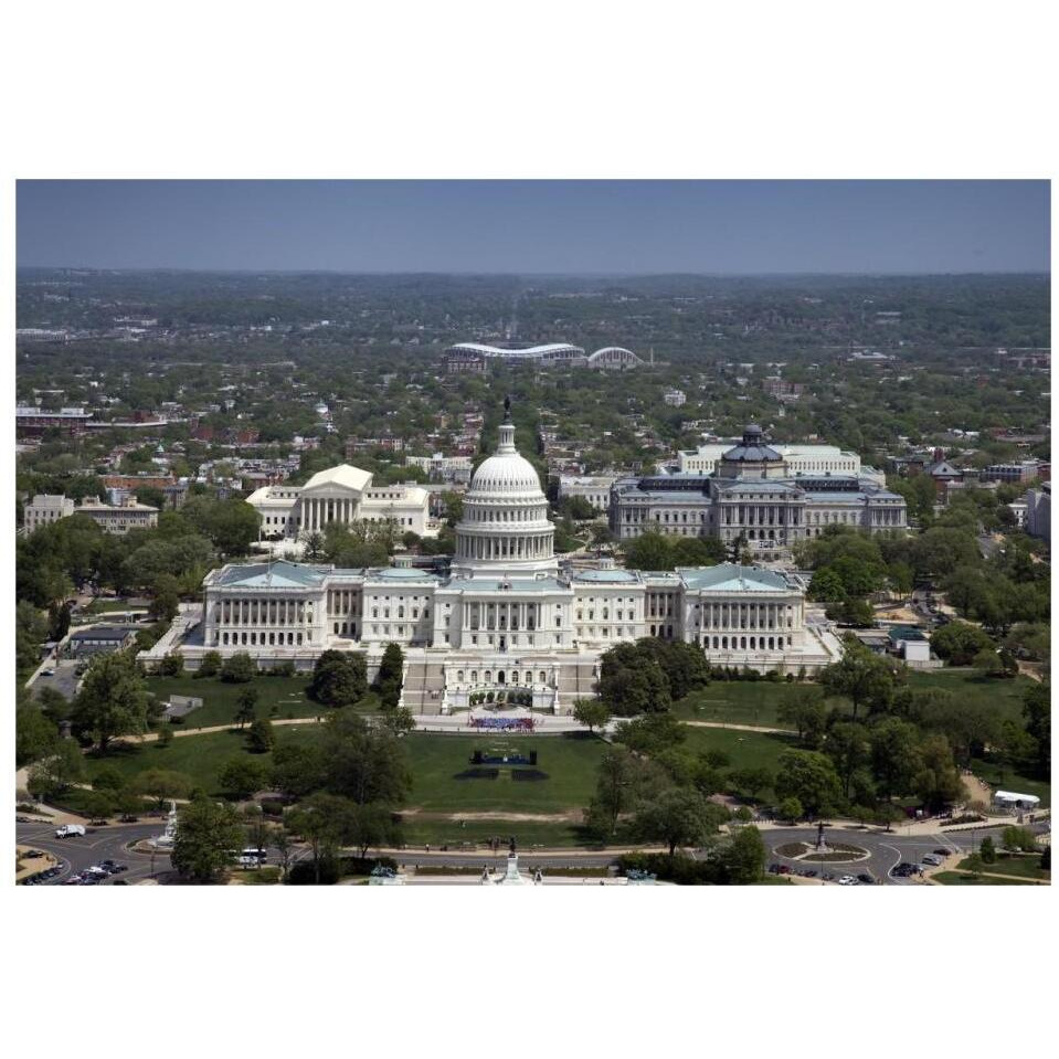Aerial view, United States Capitol building, Washington, D.C.-Paper Art-32&quotx22"