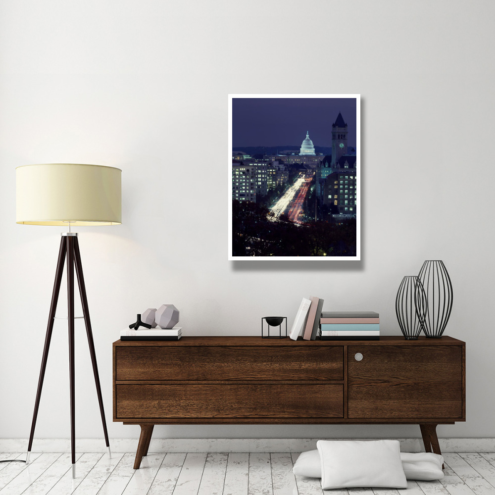 Dusk view of Pennsylvania Avenue, America's Main Street in Washington, D.C.-Paper Art-32&quotx42"