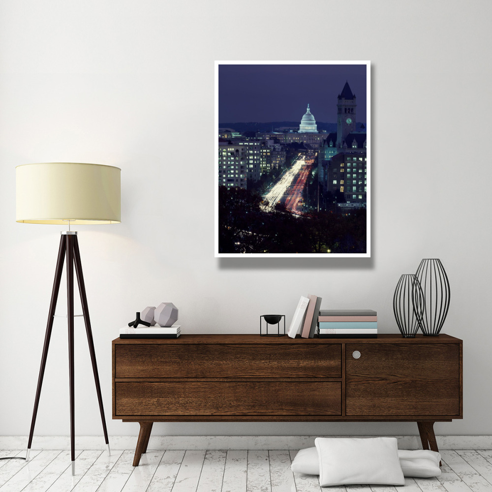 Dusk view of Pennsylvania Avenue, America's Main Street in Washington, D.C.-Paper Art-38&quotx50"