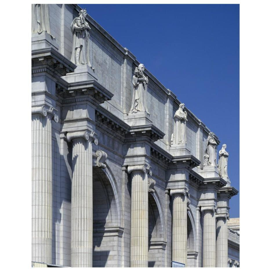 Union Station facade and sentinels, Washington, D.C.-Paper Art-18&quotx22"