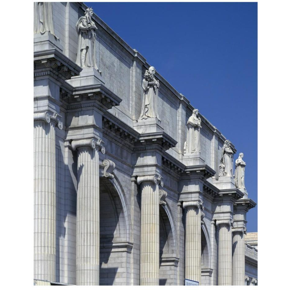 Union Station facade and sentinels, Washington, D.C.-Paper Art-22&quotx26"
