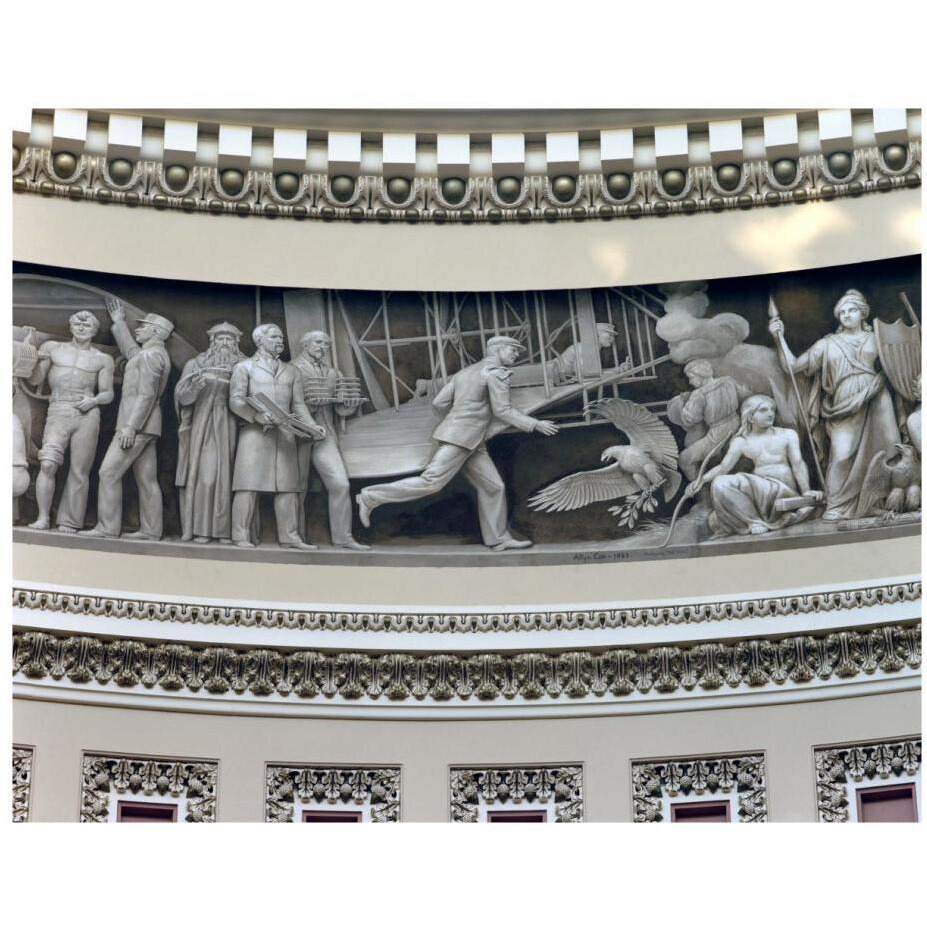 Wright Brothers frieze in U.S. Capitol dome, Washington, D.C.-Paper Art-22&quotx18"