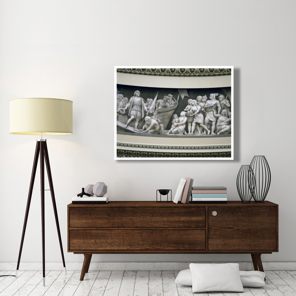 Landing of Columbus frieze in U.S. Capitol dome, Washington, D.C.-Paper Art-50&quotx38"