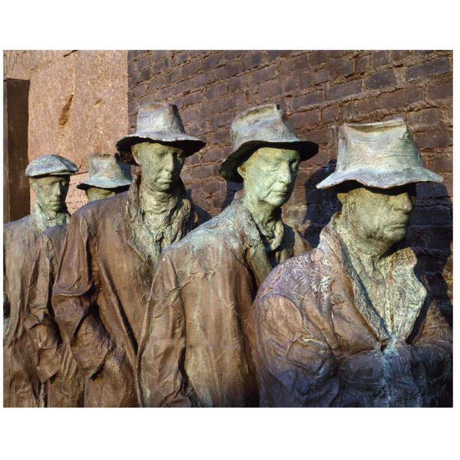 Breadline, F.D.R. Memorial, Washington, D.C.-Paper Art-26&quotx22"