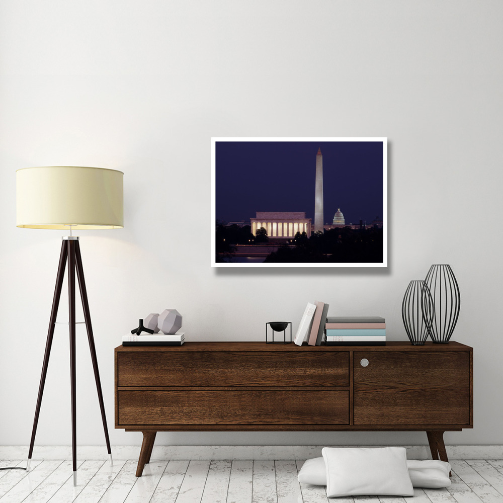 Our treasured monuments at night, Washington D.C.-Paper Art-42&quotx32"