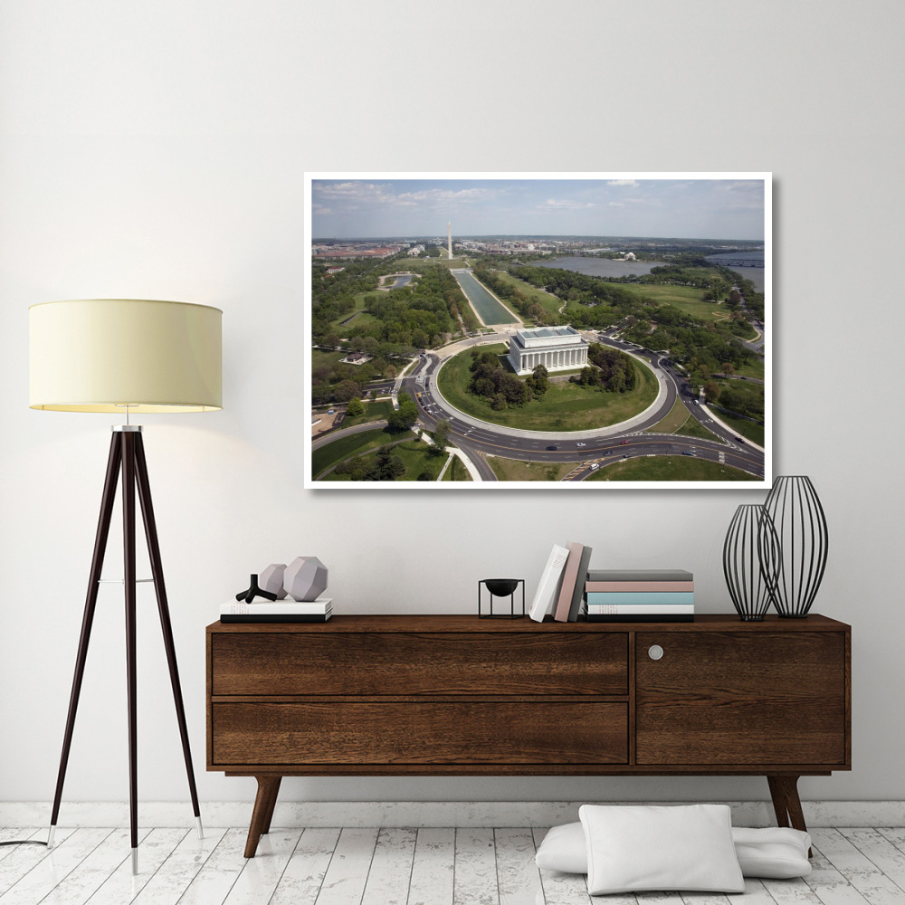 Aerial of Mall showing Lincoln Memorial, Washington Monument and the U.S. Capitol, Washington, D.C.-Paper Art-62&quotx42"