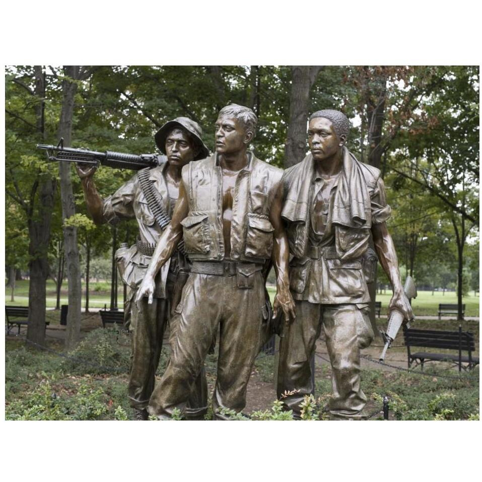 Vietnam memorial soldiers by Frederick Hart, Washington, D.C.-Paper Art-18&quotx14"