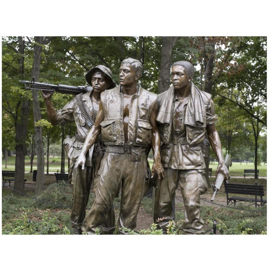 Vietnam memorial soldiers by Frederick Hart, Washington, D.C.-Paper Art-26&quotx20"