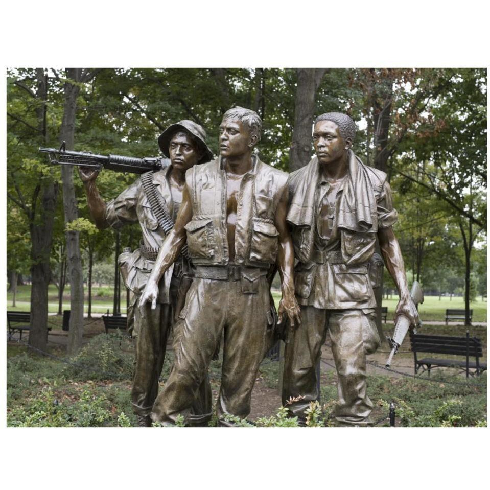 Vietnam memorial soldiers by Frederick Hart, Washington, D.C.-Paper Art-34&quotx26"