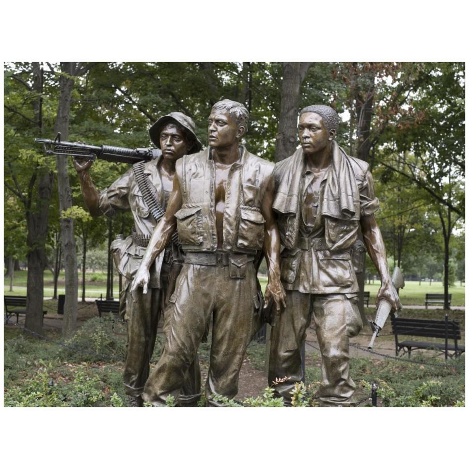 Vietnam memorial soldiers by Frederick Hart, Washington, D.C.-Paper Art-42&quotx32"