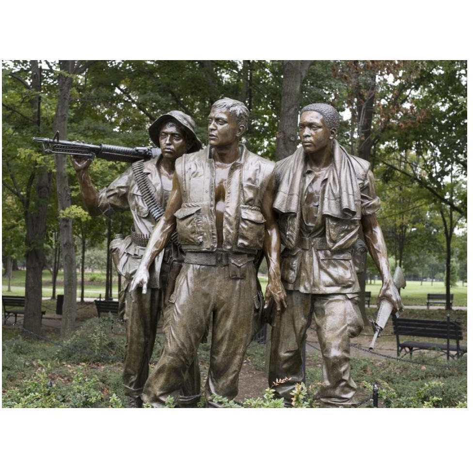 Vietnam memorial soldiers by Frederick Hart, Washington, D.C.-Paper Art-50&quotx38"
