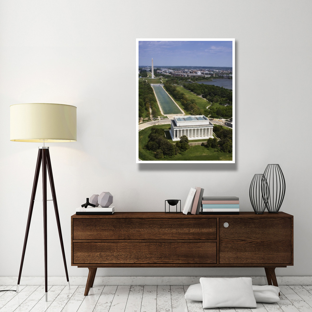 National Mall, Lincoln Memorial and Washington Monument, Washington D.C.-Paper Art-38&quotx50"