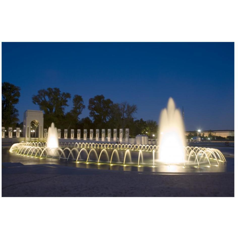 World War II Memorial Nigh), Washington, D.C.-Paper Art-26&quotx18"