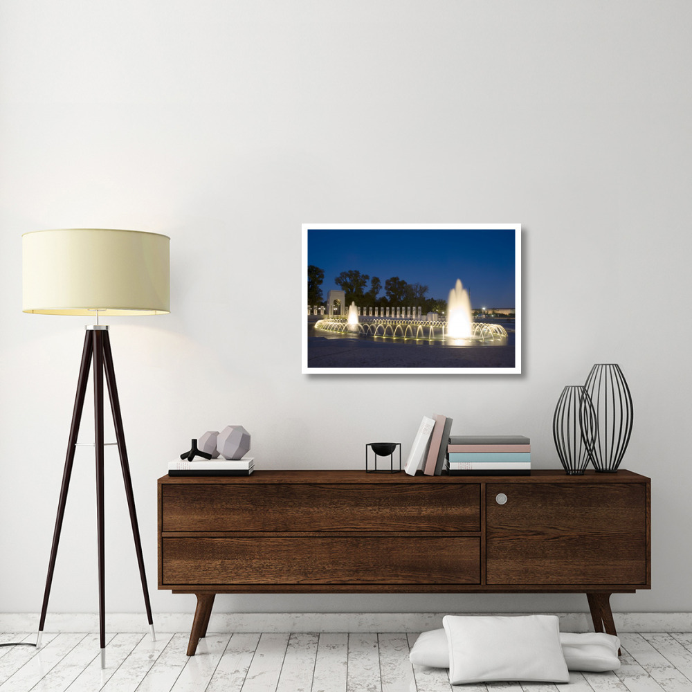 World War II Memorial Nigh), Washington, D.C.-Paper Art-38&quotx26"