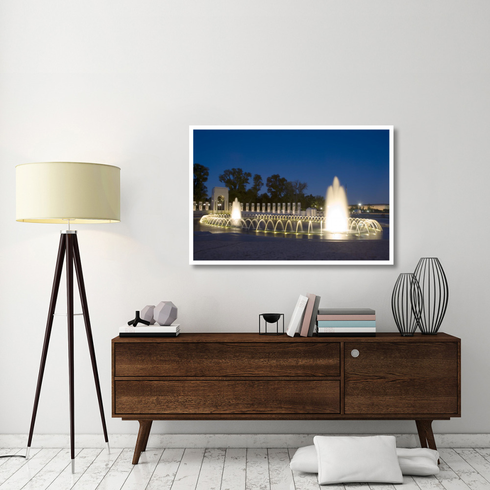 World War II Memorial Nigh), Washington, D.C.-Paper Art-50&quotx34"