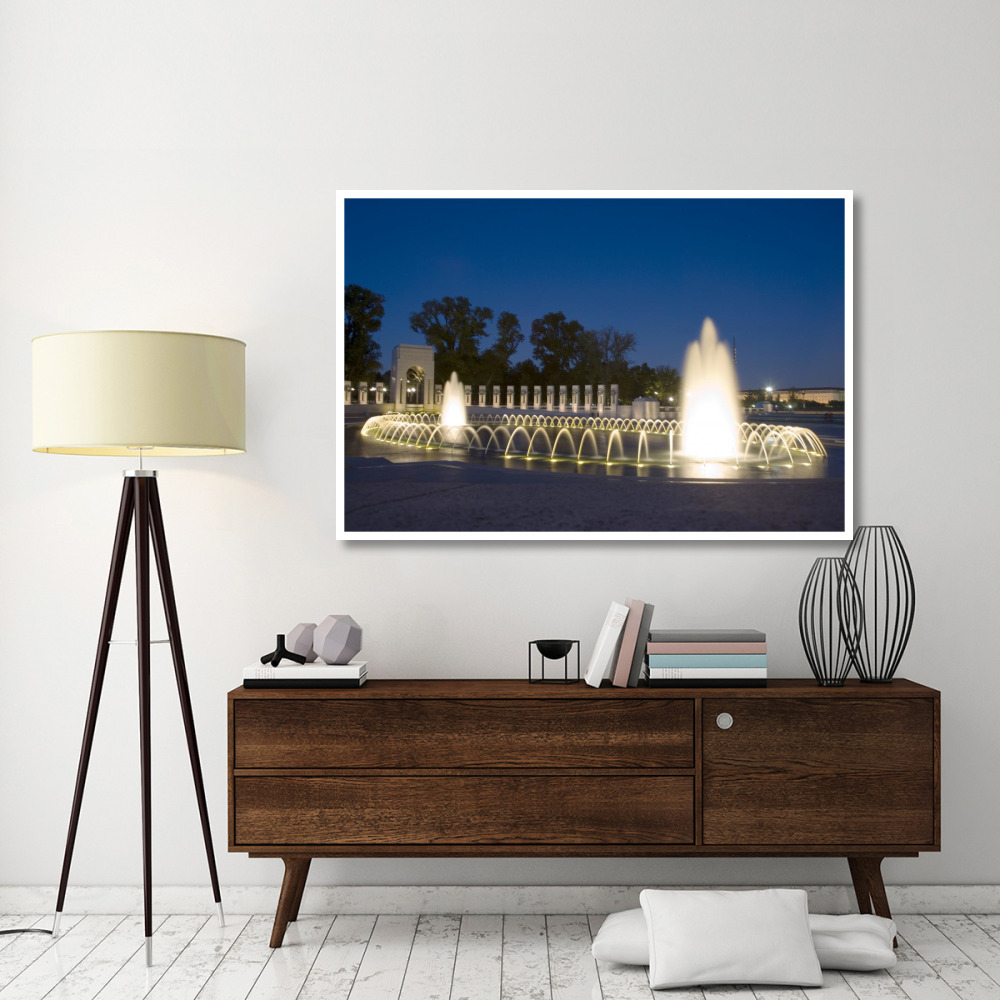 World War II Memorial Nigh), Washington, D.C.-Paper Art-62&quotx42"