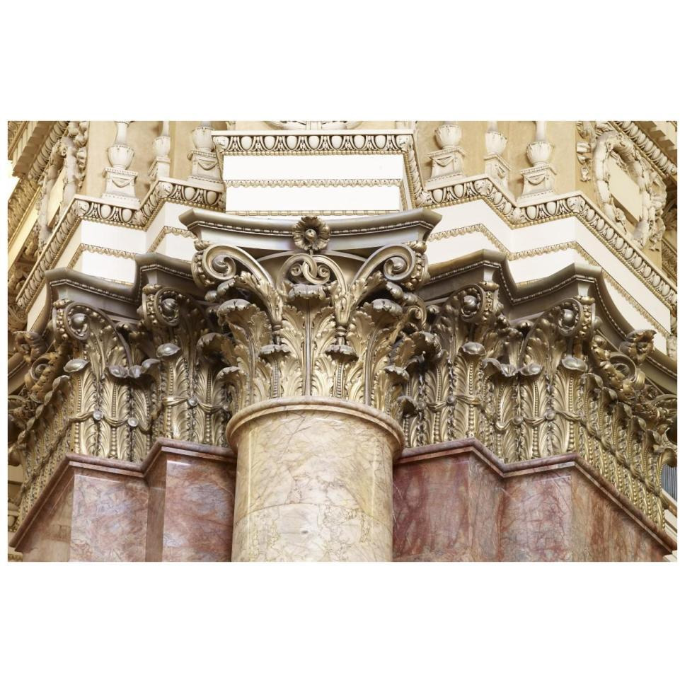 Main Reading Room. Detail of capitals of engaged columns. Library of Congress Thomas Jefferson Building, Washington, D.C.]-Paper Art-38&quotx26"