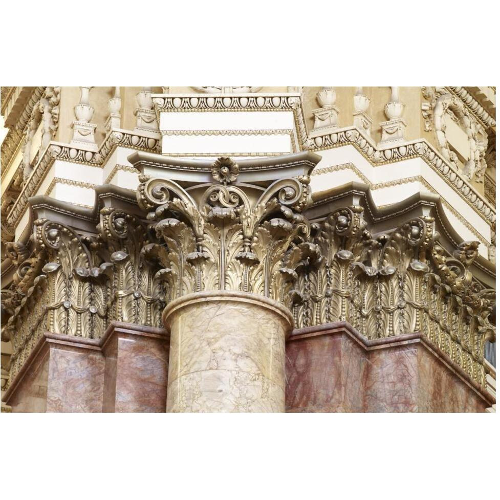 Main Reading Room. Detail of capitals of engaged columns. Library of Congress Thomas Jefferson Building, Washington, D.C.]-Paper Art-62&quotx42"