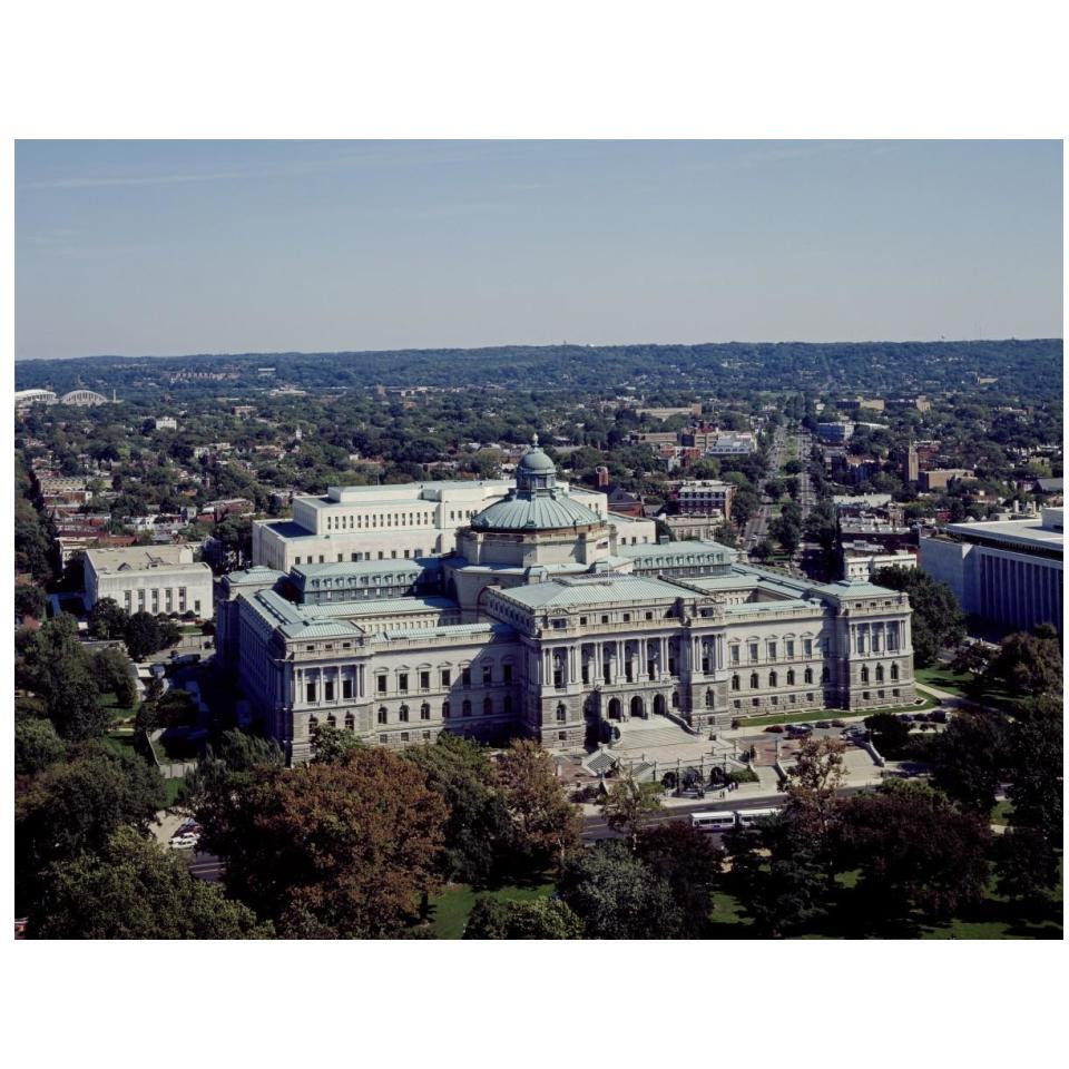 View of the Library of Congress Thomas Jefferson Building from the U.S. Capitol dome, Washington, D.C.-Paper Art-18&quotx14"
