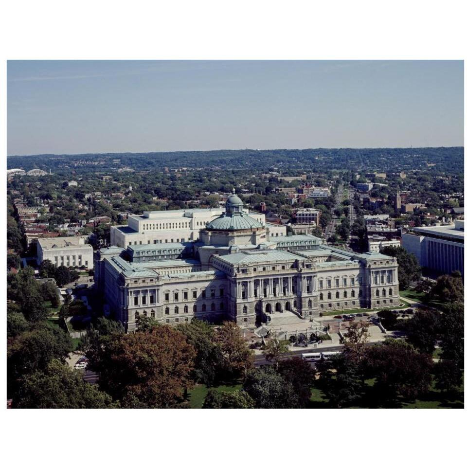 View of the Library of Congress Thomas Jefferson Building from the U.S. Capitol dome, Washington, D.C.-Paper Art-34&quotx26"