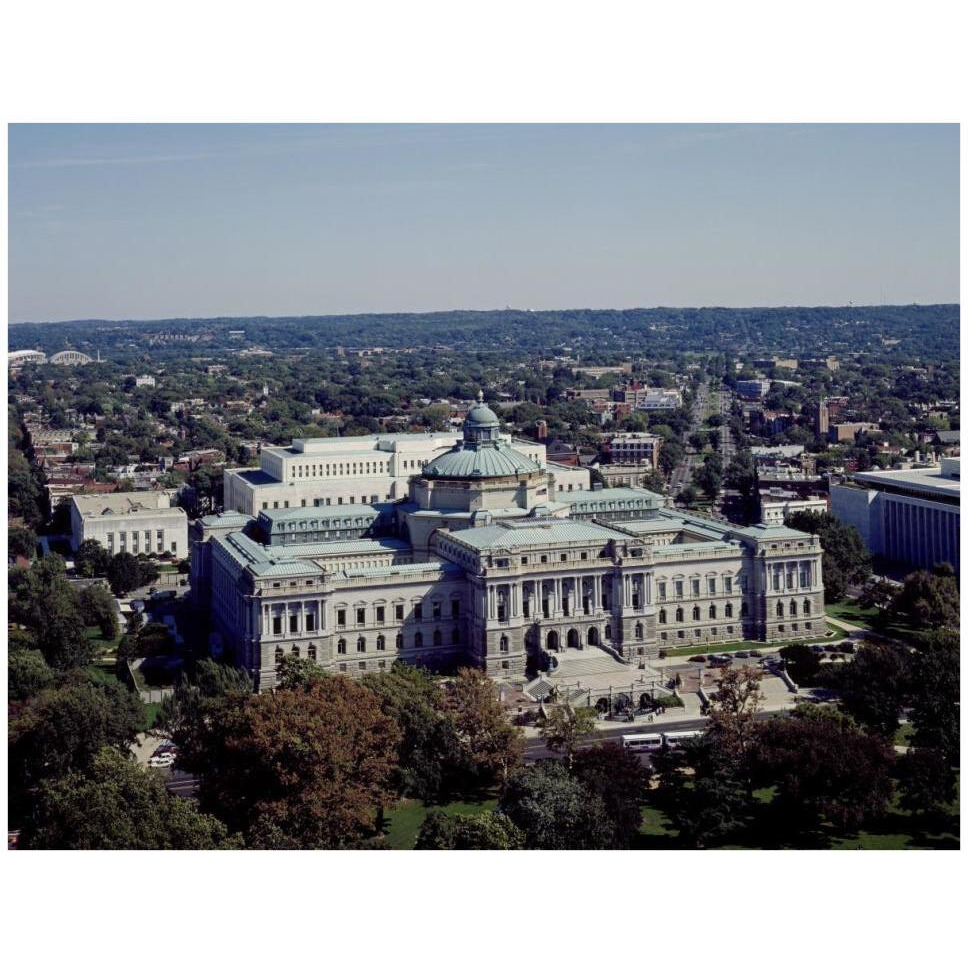 View of the Library of Congress Thomas Jefferson Building from the U.S. Capitol dome, Washington, D.C.-Paper Art-42&quotx32"